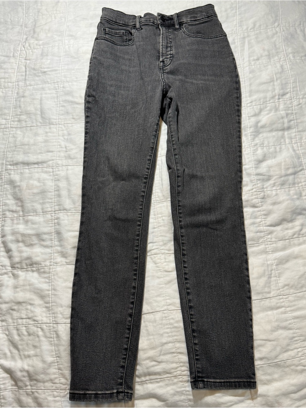 Everlane The Authentic Stretch High Rise Skinny Jeans Washed Black 28